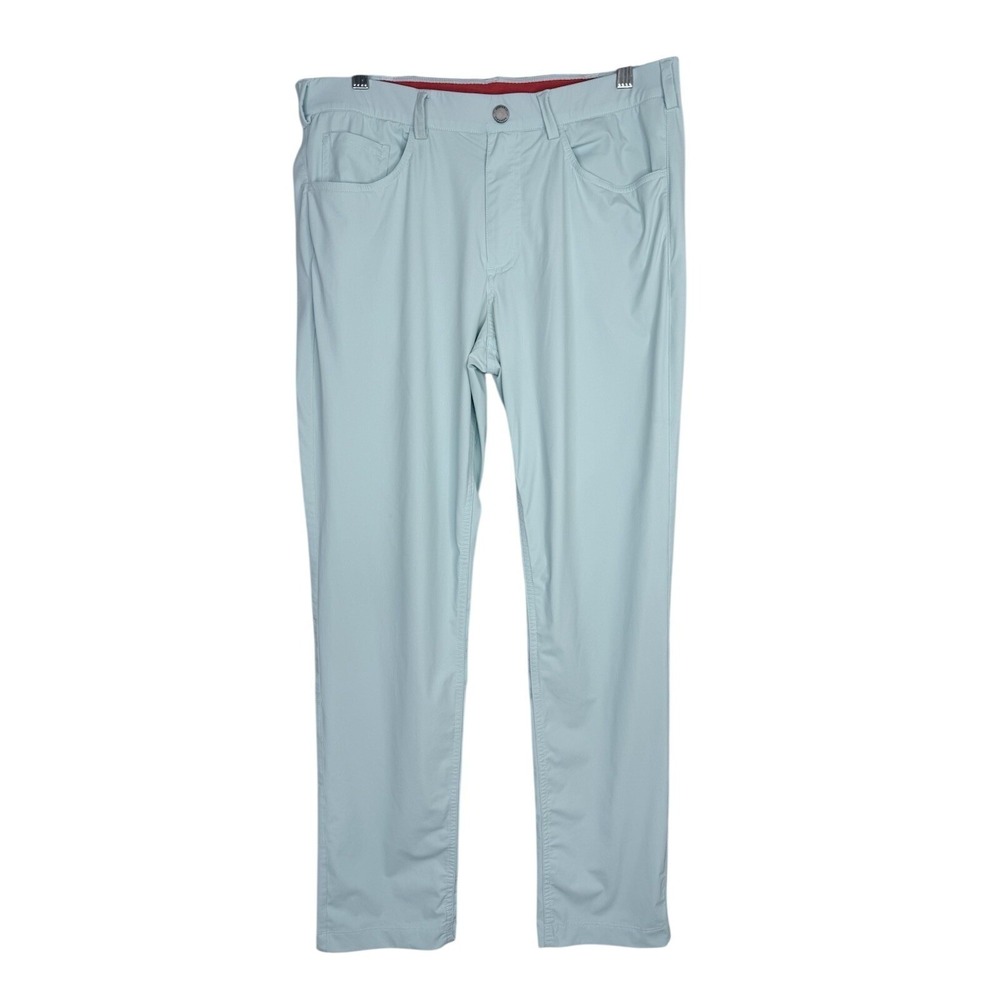 Redvanly Pull On Trousers Mens Medium Light Teal Golf Pants Stretch 32x29